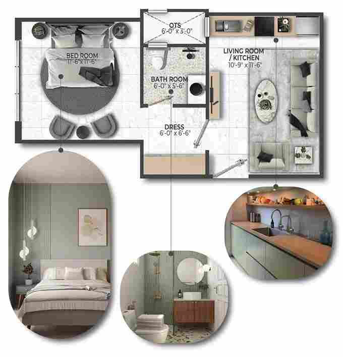 City Scape Heights One Bed Delux (535 sqft)